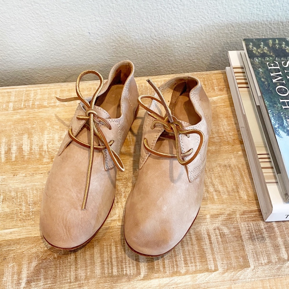 Frye Jillian Oxford Leather Tie Flats 8